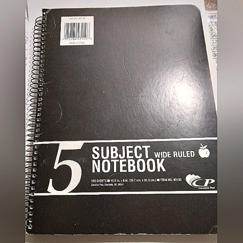 GIFTED...5 SUBJECT WIDE RULED NOTEBOOK - Picture 2 of 9